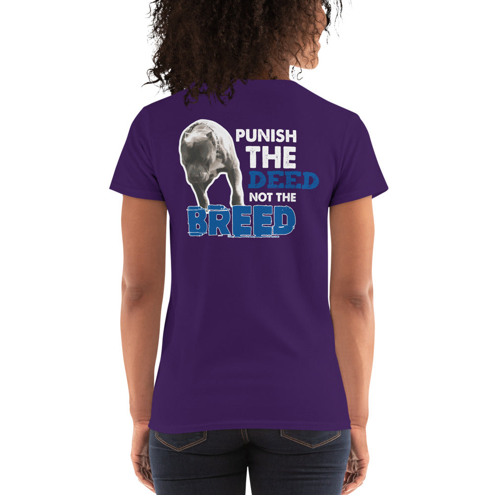 Punish The Deed Not The Breed Women's Short Sleeve Tees